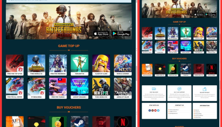 (Demo-1) Free Fire, PUBG, Voucher, Gift Card Selling Website Code ( backup File )